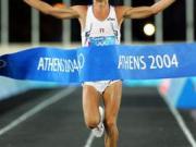 Stefano Baldini vince la maratona alle Olimpiadi di Atene 2004