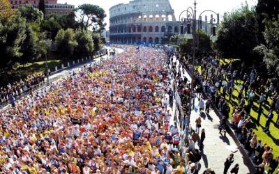 La Maratona di Roma raccoglie un grande numero di atleti